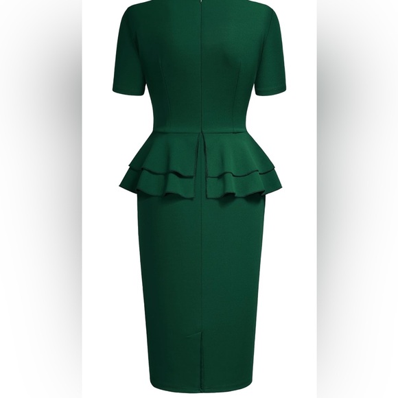 NWT AISIRE Women's 1940s Vintage Square Peplum Bodycon Cocktail Dress, Size XL - Picture 3 of 13